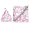 Sugar + Maple Small Blanket & Hat Set - Elephant Pink - Tadpole