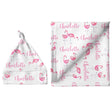 Sugar + Maple Small Blanket & Hat Set - Flamingo - Tadpole