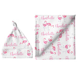 Sugar + Maple Small Blanket & Hat Set - Flamingo - Tadpole