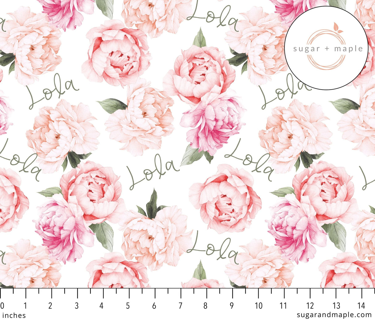 Sugar + Maple Small Blanket & Hat Set - Peach Peony Blooms - Tadpole