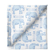 Sugar + Maple Small Stretchy Blanket - Elephant Blue - Tadpole