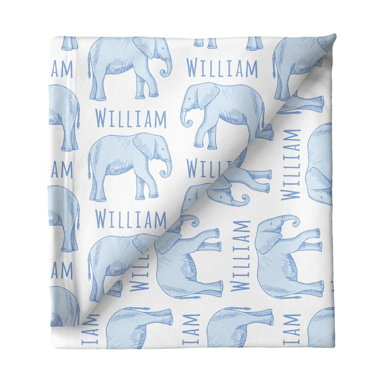 Sugar + Maple Small Stretchy Blanket - Elephant Blue - Tadpole