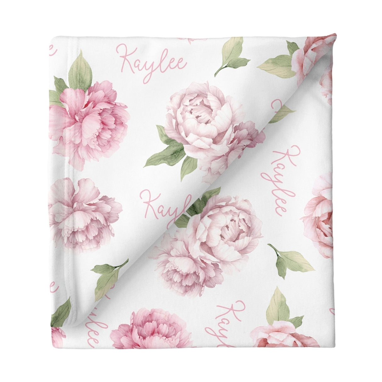 Sugar + Maple Small Stretchy Blanket - Pink Peonies - Tadpole