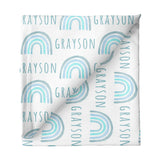 Sugar + Maple Small Stretchy Blanket - Rainbow Blue - Tadpole
