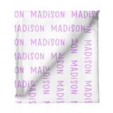 Sugar + Maple Small Stretchy Blanket - Repeating Name - Tadpole