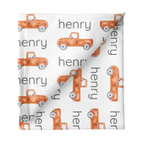 Sugar + Maple Small Stretchy Blanket - Truck Orange - Tadpole