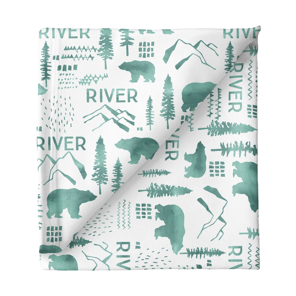 Sugar + Maple Small Stretchy Blanket - Woodland Green - Tadpole