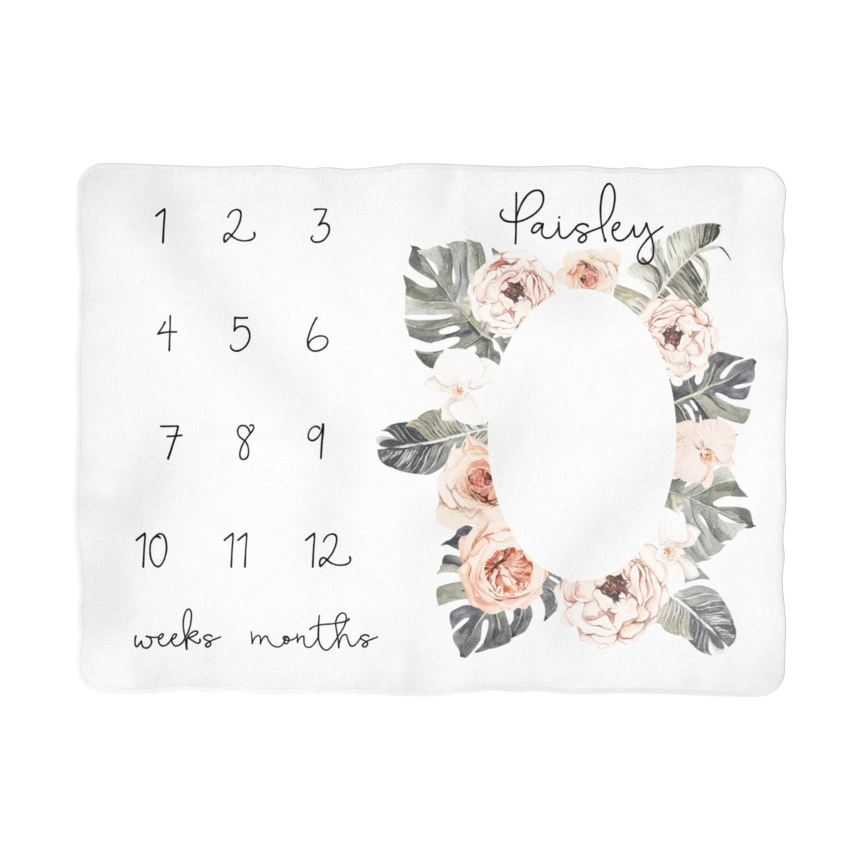 Sugar + Maple Tropical Boho Floral Milestone Blanket - Personalized - Tadpole