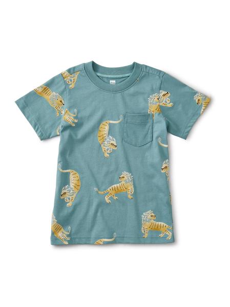 Tea Collection Printed Lion Pocket Tee - Tadpole