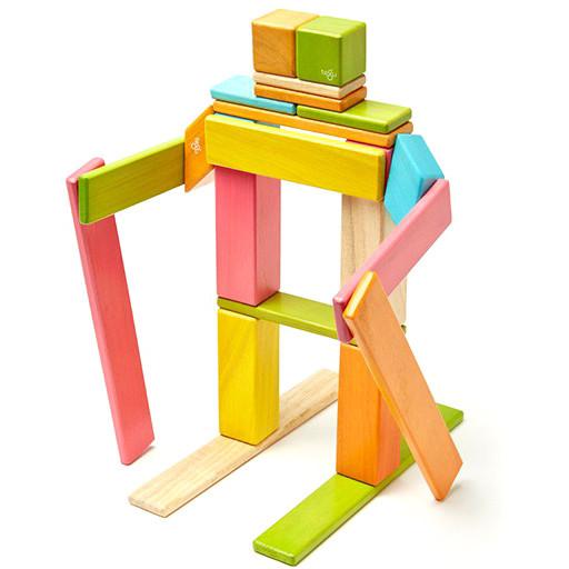 Tegu 24-Piece Magnetic Block Set - Tints - Tadpole
