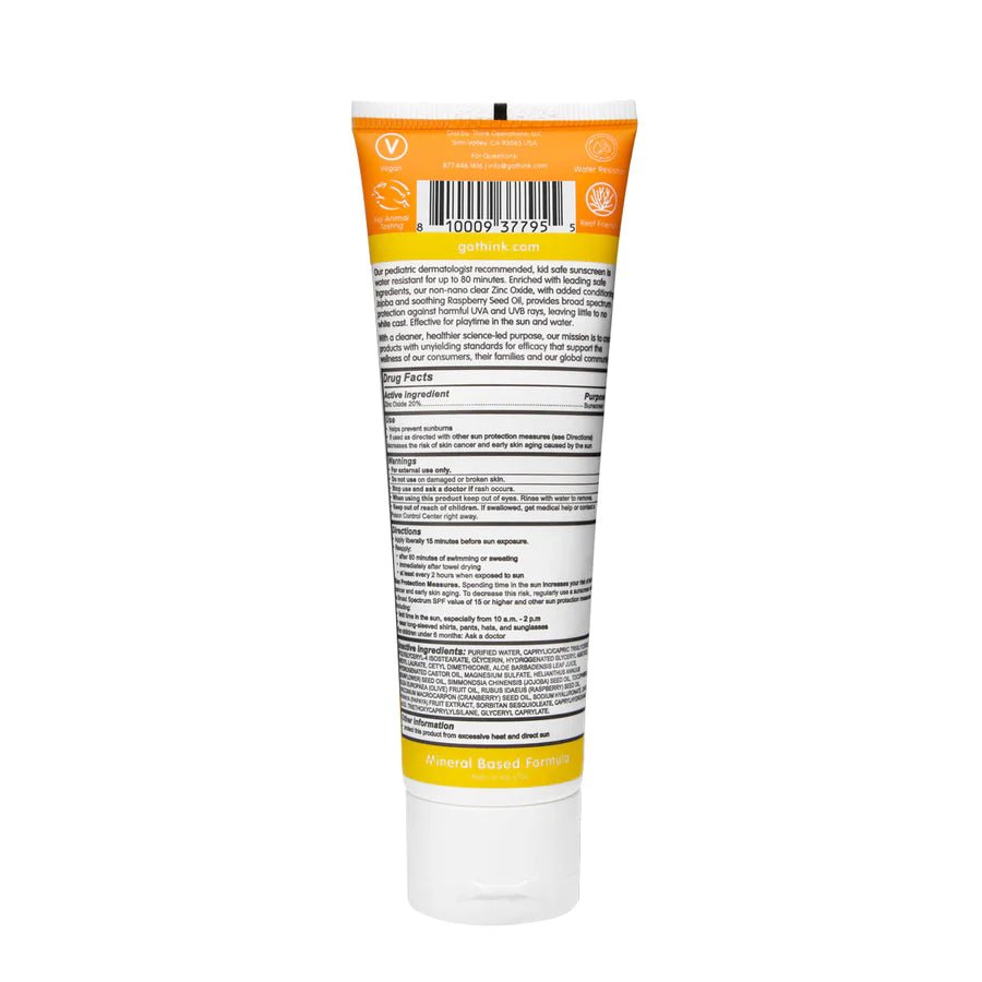 Thinksport Kids Clear Zinc Sunscreen SPF 30, 3 fl oz - Tadpole