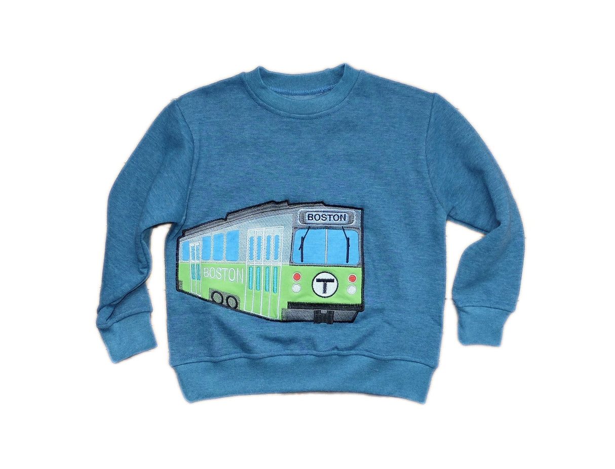 Toddler Boston MBTA Green Line Trolley Applique Sweatshirt - Tadpole