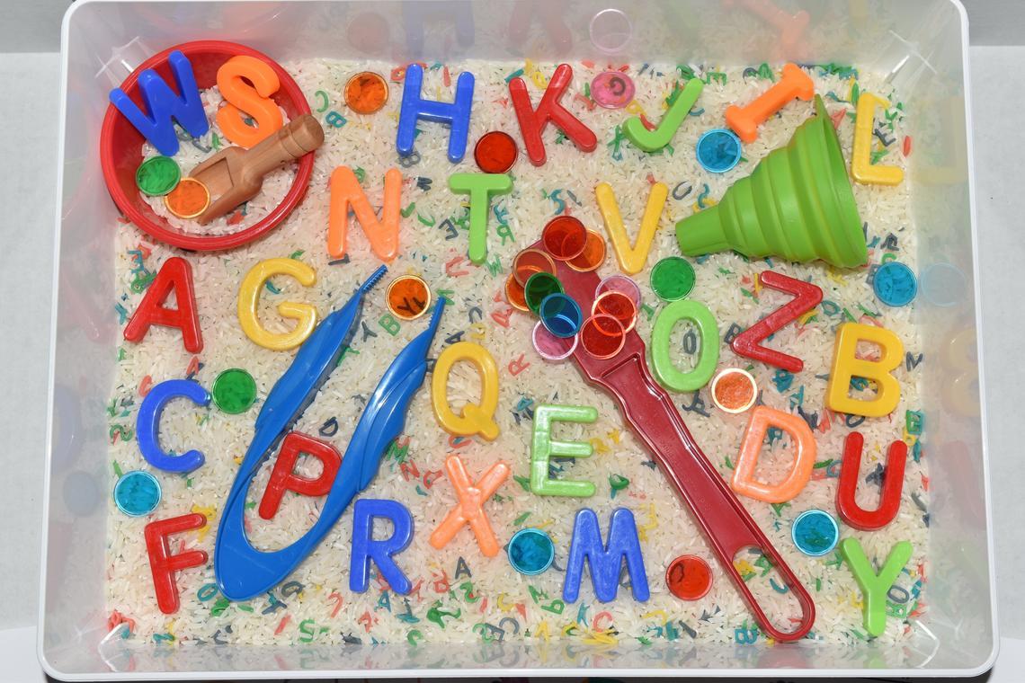 Uppercase Alphabet Sensory Bin - Tadpole
