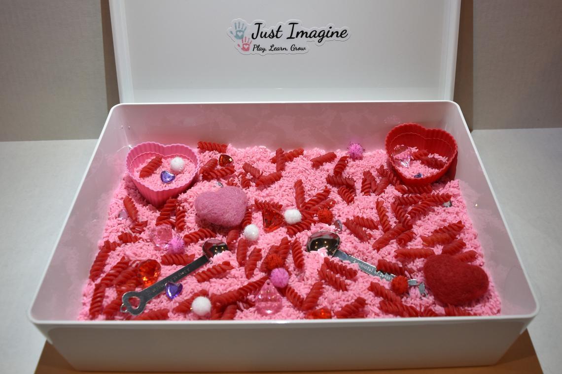 Valentines Day Sensory Bin - Tadpole