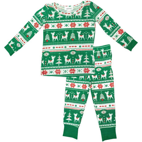 Vintage Deer Fair Isle Jolly Green Lounge Wear Set - Tadpole