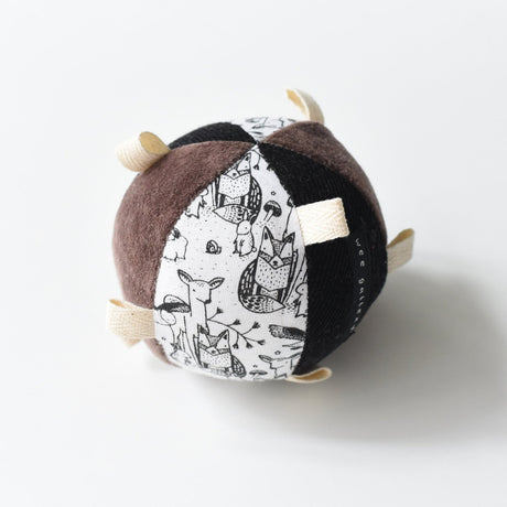Wee Gallery Taggy Ball with Rattle - Woodland - Tadpole