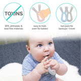 ZoLi Bunny Teether - Sage Green + Ash Grey - Tadpole